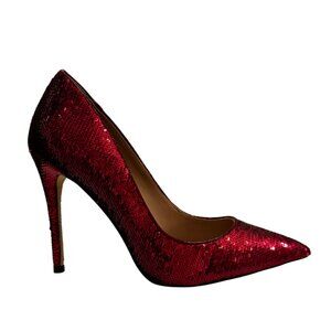 ALDO Red Sequin Pointed-Toe Stilettos | Size 8.5 | Like New